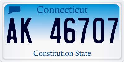 CT license plate AK46707