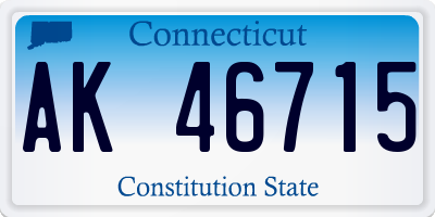 CT license plate AK46715