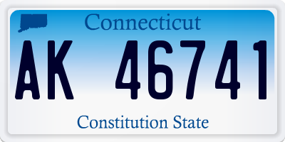 CT license plate AK46741