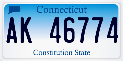CT license plate AK46774