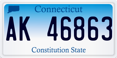 CT license plate AK46863