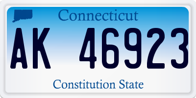 CT license plate AK46923