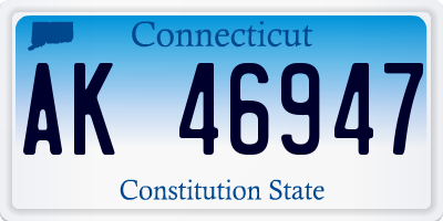 CT license plate AK46947