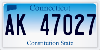CT license plate AK47027