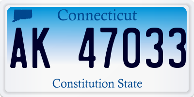 CT license plate AK47033