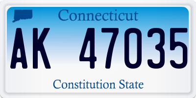 CT license plate AK47035