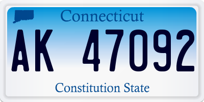 CT license plate AK47092