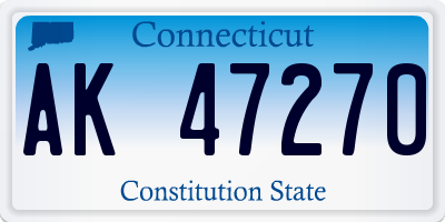 CT license plate AK47270