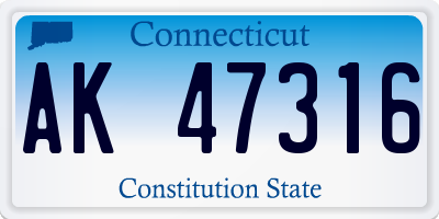 CT license plate AK47316