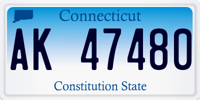 CT license plate AK47480