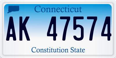 CT license plate AK47574