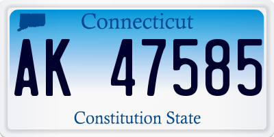 CT license plate AK47585