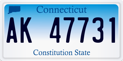 CT license plate AK47731