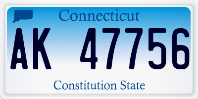 CT license plate AK47756