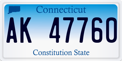 CT license plate AK47760