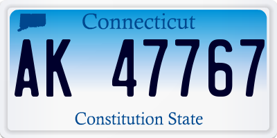 CT license plate AK47767