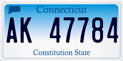 CT license plate AK47784