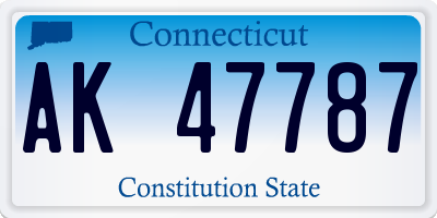 CT license plate AK47787