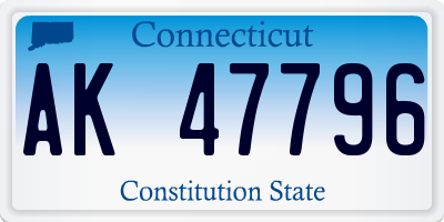 CT license plate AK47796