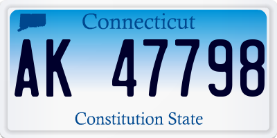 CT license plate AK47798