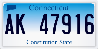 CT license plate AK47916