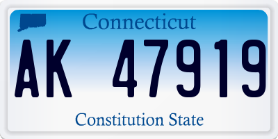 CT license plate AK47919