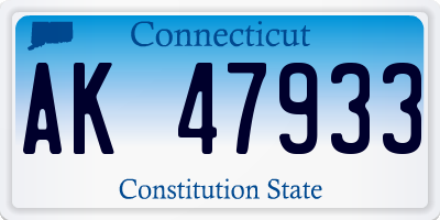 CT license plate AK47933