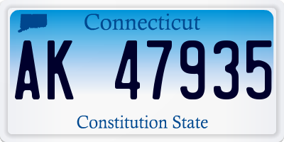 CT license plate AK47935