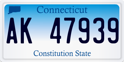 CT license plate AK47939