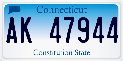 CT license plate AK47944