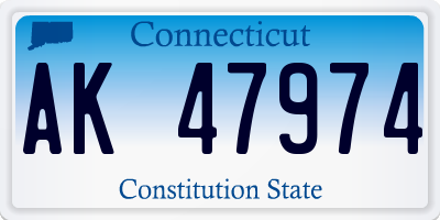 CT license plate AK47974