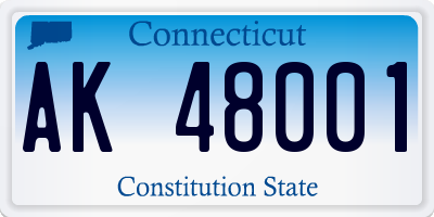 CT license plate AK48001