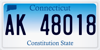 CT license plate AK48018