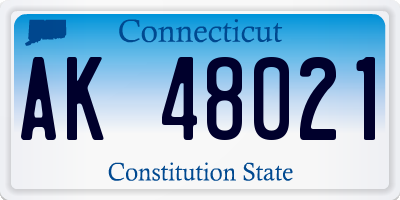 CT license plate AK48021