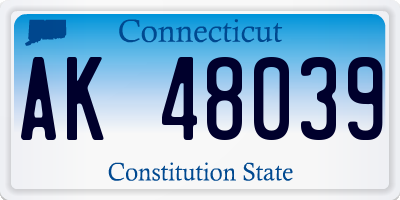 CT license plate AK48039