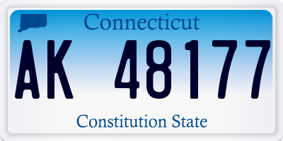 CT license plate AK48177