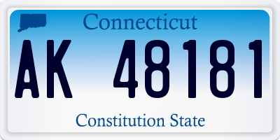CT license plate AK48181