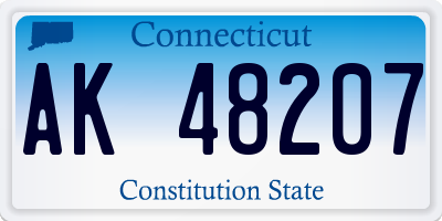 CT license plate AK48207