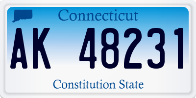 CT license plate AK48231