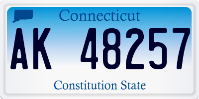 CT license plate AK48257