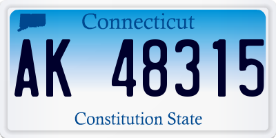 CT license plate AK48315