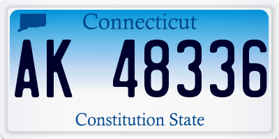 CT license plate AK48336