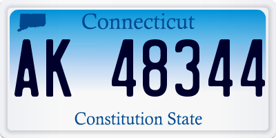 CT license plate AK48344