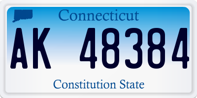 CT license plate AK48384