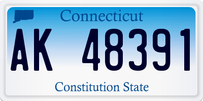 CT license plate AK48391
