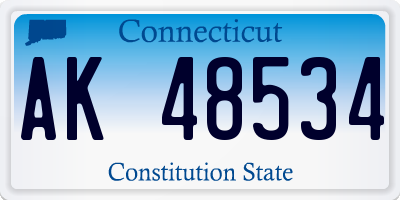 CT license plate AK48534