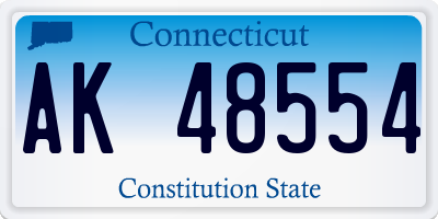 CT license plate AK48554