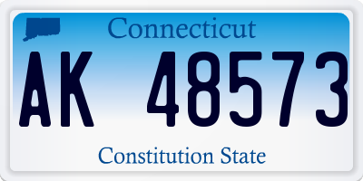 CT license plate AK48573