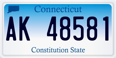 CT license plate AK48581