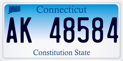 CT license plate AK48584